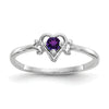 0.10 Ct Round Purple Amethyst Prong 10k Gold Promise Heart Ring
