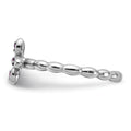 0.10 Ct Round Purple Amethyst Prong Silver Stackable Cross Ring by Fine Color Jewels