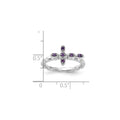 0.10 Ct Round Purple Amethyst Prong Silver Stackable Cross Ring by Fine Color Jewels