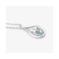 0.13 Ct Heart Swiss Blue Topaz Prong Silver Mom Infinity Pendant Necklace by Fine Color Jewels