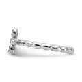 0.14 Ct Round Red Garnet Prong Silver Stackable Cross Ring by Fine Color Jewels