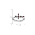 0.14 Ct Round Red Garnet Prong Silver Stackable Cross Ring by Fine Color Jewels
