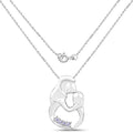0.14 Ct Round Violet Tanzanite Prong Silver Mom Pendant Necklace by Fine Color Jewels
