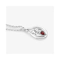 0.14 CTTW Heart Red Garnet Prong Silver Mom Infinity Pendant Necklace by Fine Color Jewels