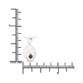 0.14 CTTW Heart Red Garnet Prong Silver Mom Infinity Pendant Necklace by Fine Color Jewels