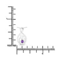 0.15 Ct Heart Purple Amethyst Prong Silver Mom Infinity Pendant Necklace by Fine Color Jewels