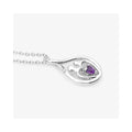 0.15 Ct Heart Purple Amethyst Prong Silver Mom Infinity Pendant Necklace by Fine Color Jewels