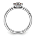 0.15 Ct Round Red Garnet Prong Silver Stackable Cross Ring by Fine Color Jewels