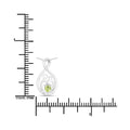 0.15 CTTW Heart Green Peridot Prong Silver Mom Infinity Pendant Necklace by Fine Color Jewels