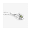 0.15 CTTW Heart Green Peridot Prong Silver Mom Infinity Pendant Necklace by Fine Color Jewels