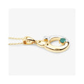 0.17 CTTW Heart Green Emerald Prong Silver Mom Pendant Necklace by Fine Color Jewels