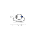 0.18 Ct Round Blue Created Sapphire & Diamond Prong 14K White Gold Circle Ring by Fine Color Jewels