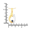 0.19 CTTW Heart Blue Sapphire Prong Silver Mom Pendant Necklace by Fine Color Jewels