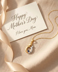 0.19 CTTW Heart Blue Sapphire Prong Silver Mom Pendant Necklace by Fine Color Jewels