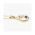0.19 CTTW Heart Blue Sapphire Prong Silver Mom Pendant Necklace by Fine Color Jewels