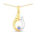 0.19 CTTW Heart Violet Tanzanite Prong Silver Mom Pendant Necklace by Fine Color Jewels