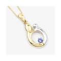 0.19 CTTW Heart Violet Tanzanite Prong Silver Mom Pendant Necklace by Fine Color Jewels