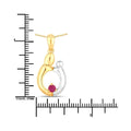 0.20 CTTW Heart Pink Ruby Prong Silver Mom Pendant Necklace by Fine Color Jewels