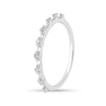0.22 Ct Round White Lab Diamond Sterling Silver Half Eternity Ring by Fine Color Jewels