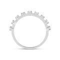 0.22 Ct Round White Lab Diamond Sterling Silver Half Eternity Ring by Fine Color Jewels