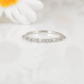 0.22 Ct Round White Lab Diamond Sterling Silver Half Eternity Ring by Fine Color Jewels