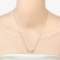0.24 Ct Round Blue Aquamarine Prong 18K Gold Plated Silver Heart & Infinity Necklace by Fine Color Jewels