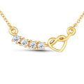 0.24 Ct Round Blue Aquamarine Prong 18K Gold Plated Silver Heart & Infinity Necklace by Fine Color Jewels