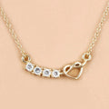 0.24 Ct Round Blue Aquamarine Prong 18K Gold Plated Silver Heart & Infinity Necklace by Fine Color Jewels