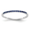 0.24 Ct Round Blue Sapphire Prong White Gold Half Eternity Ring