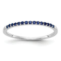 0.24 Ct Round Blue Sapphire Prong White Gold Half Eternity Ring by Fine Color Jewels
