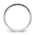 0.24 Ct Round Blue Sapphire Prong White Gold Half Eternity Ring by Fine Color Jewels