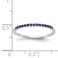 0.24 Ct Round Blue Sapphire Prong White Gold Half Eternity Ring by Fine Color Jewels