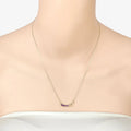 0.24 Ct Round Purple Amethyst Prong 18K Gold Plated Silver Heart & Infinity Necklace by Fine Color Jewels