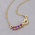 0.24 Ct Round Purple Amethyst Prong 18K Gold Plated Silver Heart & Infinity Necklace by Fine Color Jewels