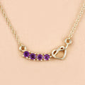 0.24 Ct Round Purple Amethyst Prong 18K Gold Plated Silver Heart & Infinity Necklace by Fine Color Jewels