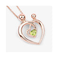 0.25 Ct Heart Green Peridot Prong Rose Gold Plated Mom Pendant Necklace by Fine Color Jewels