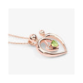 0.25 Ct Heart Green Peridot Prong Rose Gold Plated Mom Pendant Necklace by Fine Color Jewels