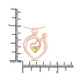 0.25 Ct Heart Green Peridot Prong Rose Gold Plated Mom Pendant Necklace by Fine Color Jewels