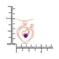 0.25 Ct Heart Purple Amethyst Prong Rose Gold Plated Mom Charm Necklace by Fine Color Jewels