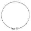 0.25 Ct Round White Diamond Prong 14k White Gold Moon and Star Flexible Open Cuff Bangle Bracelet by Fine Color Jewels