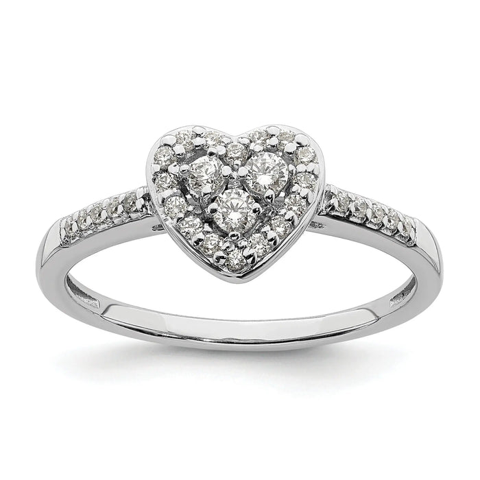 0.26 Ct 10k White Gold Lab Grown Diamond Cluster Halo Pave Engagement Ring by Fine Color Jewels