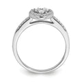 0.26 Ct 10k White Gold Lab Grown Diamond Cluster Halo Pave Engagement Ring by Fine Color Jewels