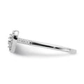0.26 Ct 10k White Gold Lab Grown Diamond Cluster Halo Pave Engagement Ring by Fine Color Jewels