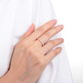0.27 Ct Round White Sapphire Prong Silver Eternity Ring by Fine Color Jewels