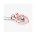 0.28 Ct Heart Swiss Blue Topaz Prong Rose Gold Plated Mom Necklace by Fine Color Jewels
