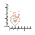 0.28 Ct Heart Swiss Blue Topaz Prong Rose Gold Plated Mom Necklace by Fine Color Jewels