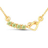 0.28 Ct Round Green Peridot Prong 18K Gold Plated Silver Heart & Infinity Necklace