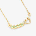 0.28 Ct Round Green Peridot Prong 18K Gold Plated Silver Heart & Infinity Necklace by Fine Color Jewels
