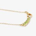 0.28 Ct Round Green Peridot Prong 18K Gold Plated Silver Heart & Infinity Necklace by Fine Color Jewels