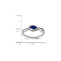 0.29 Ct. Blue Marquise Sapphire & Diamond Prong Pavé 14K White Gold East-West Bypass Ring by Fine Color Jewels